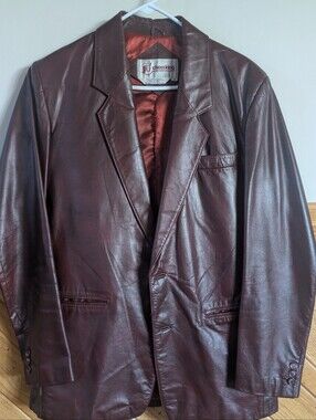 Men's Vintage Brown Leather Blazer